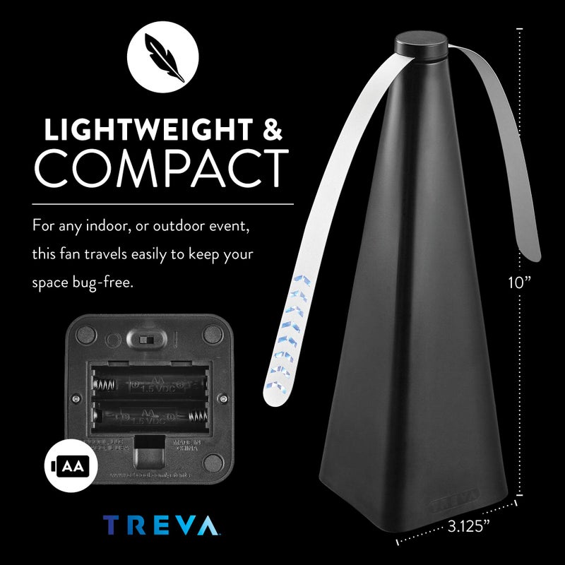 Treva Bug Fan Fly Deterrent with Holographic Blades to Clear Bugs, Mosquitoes, and Flies, Battery Powered Fly Fan - Image 5